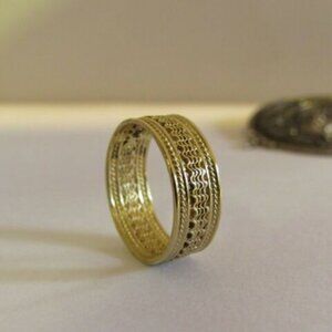 Wedding ring. 14k yellow gold wedding filigree ring for men/women. UNIQUE